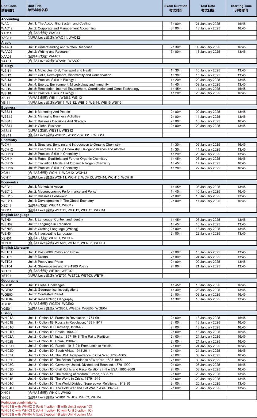A-Level2025年超详细考试时刻表！三大考试局如何选择？