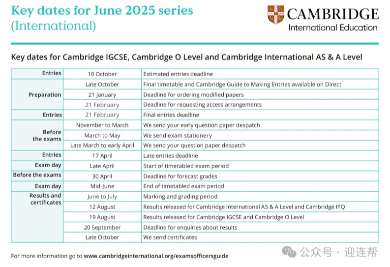 2025年A-Level三大考试局夏季大考时间表新鲜出炉！