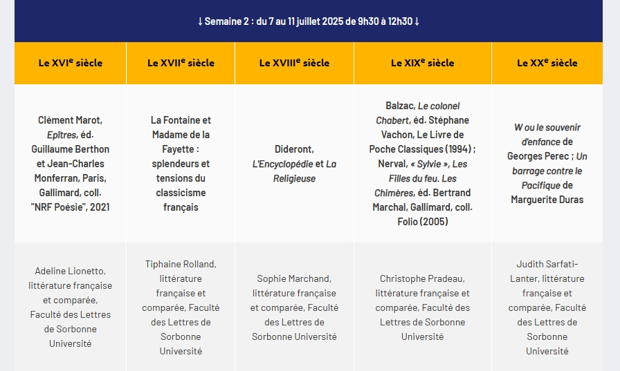 2025年索邦大学夏校Université d'été申请开放！