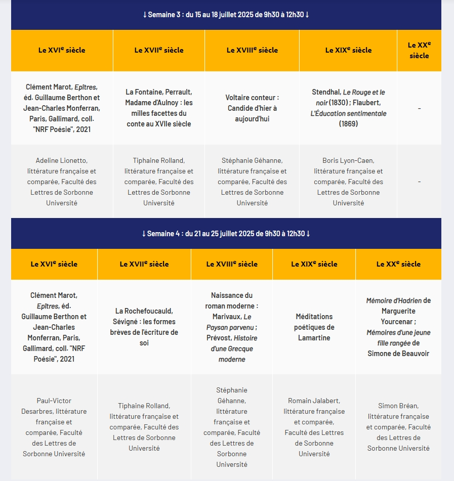 2025年索邦大学夏校Université d'été申请开放！