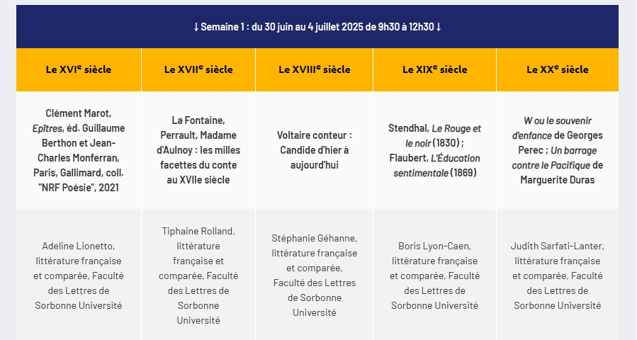 2025年索邦大学夏校Université d'été申请开放！