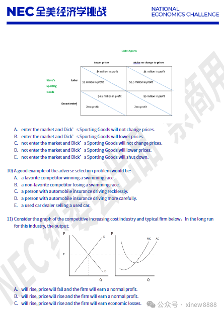 经济学界“奥斯卡”—NEC全美经济学竞赛！（附NEC题库领取）