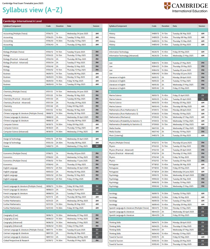 CIE 2025年夏季大考报名通道已开放！A-level&IG考生需密切关注！尤其上海考生！