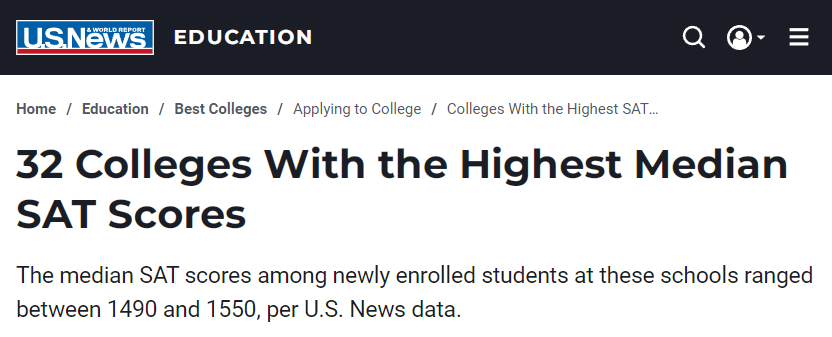 U.S.News公布全美SAT录取均分大学排名！Test-Optional政策下还需提交标化成绩吗？