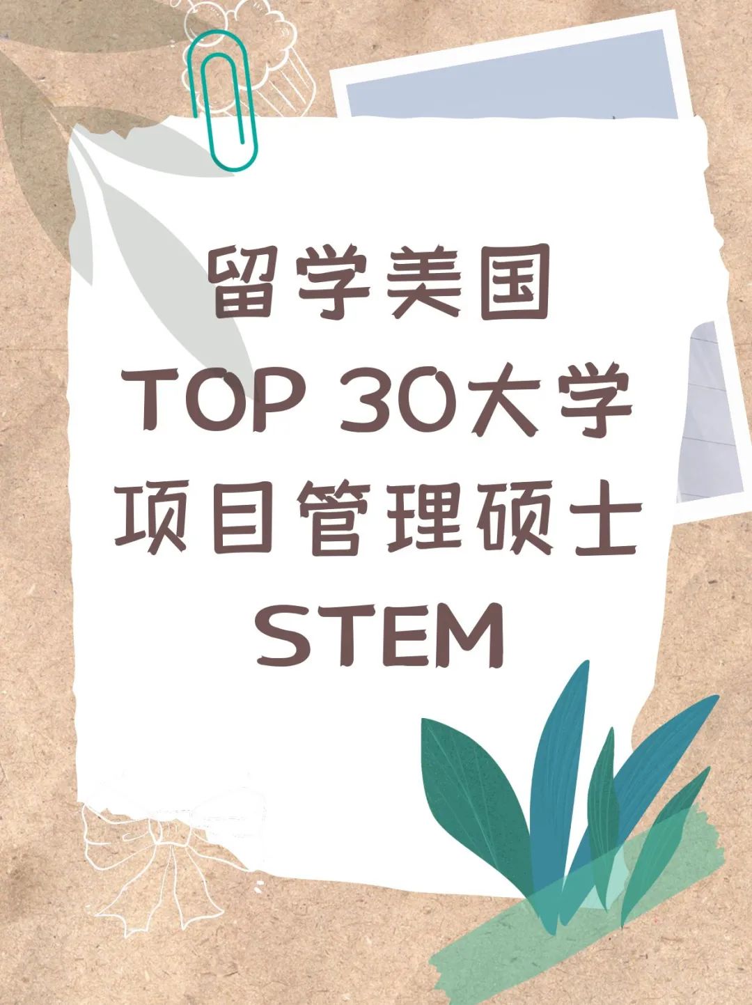 留学美国TOP30大学项目管理硕士STEM