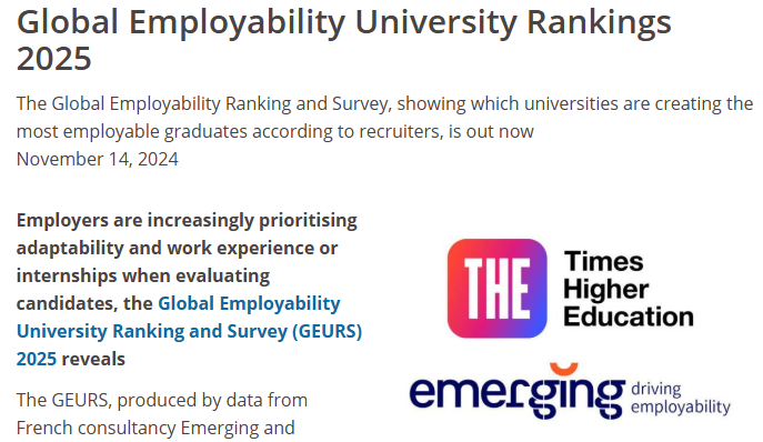 “美本双学位，归来仍是麦当劳伙伴？”全球大学「就业力」排行发布， 这些学校受市场偏爱！