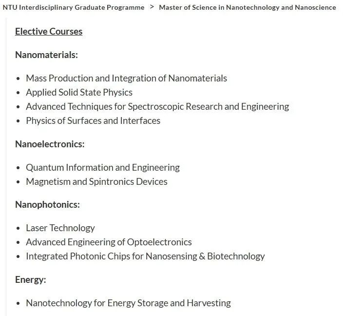 南洋理工大学新开两大专业！建模与仿真&纳米技术和纳米科学理学硕士！