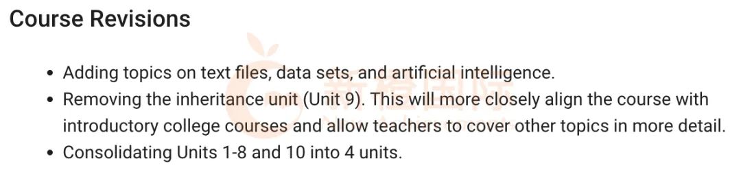 AP计算机A考纲大改！10单元变4单元？