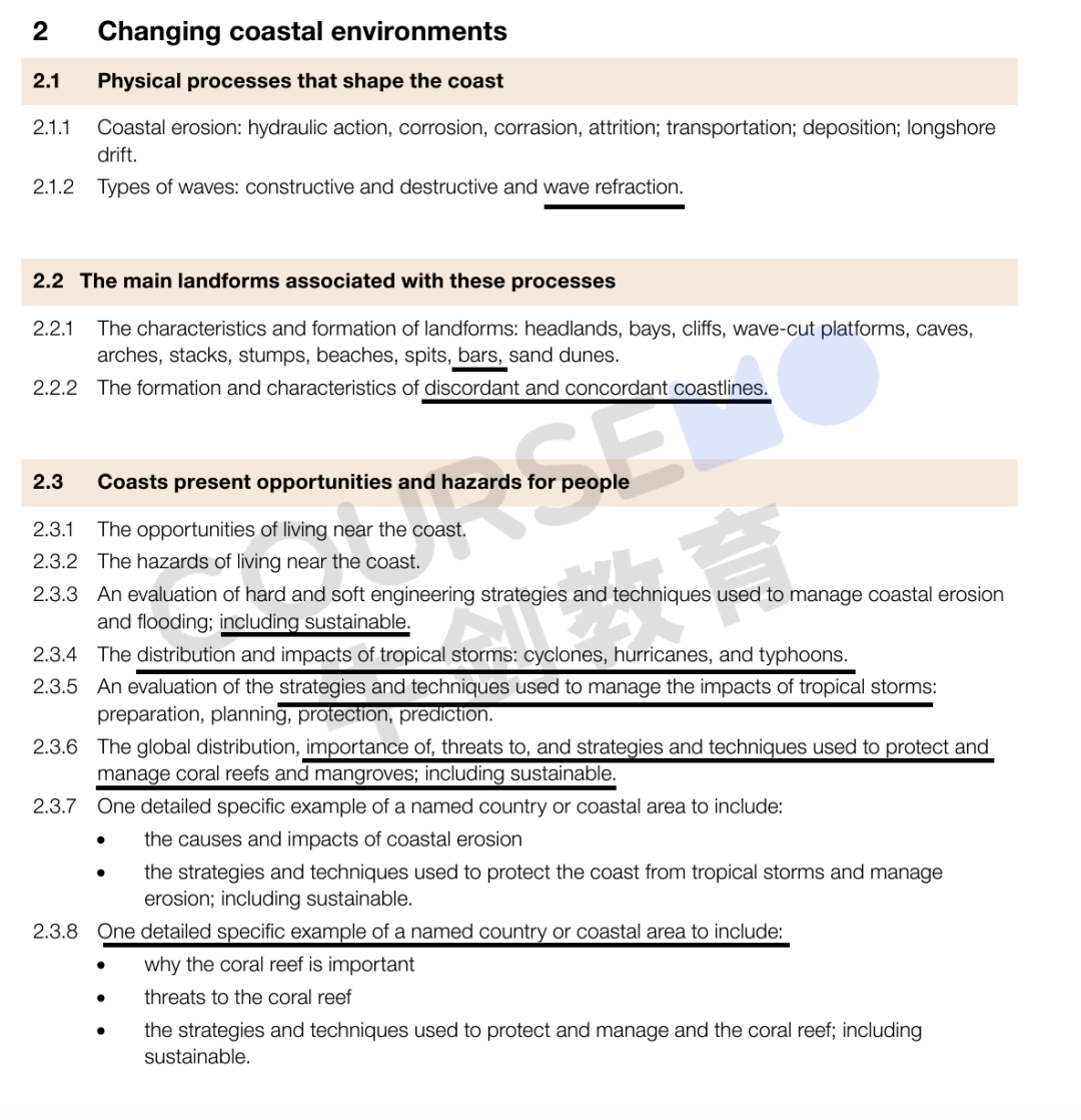 IGCSE 0460地理新考纲变化超详细分析！