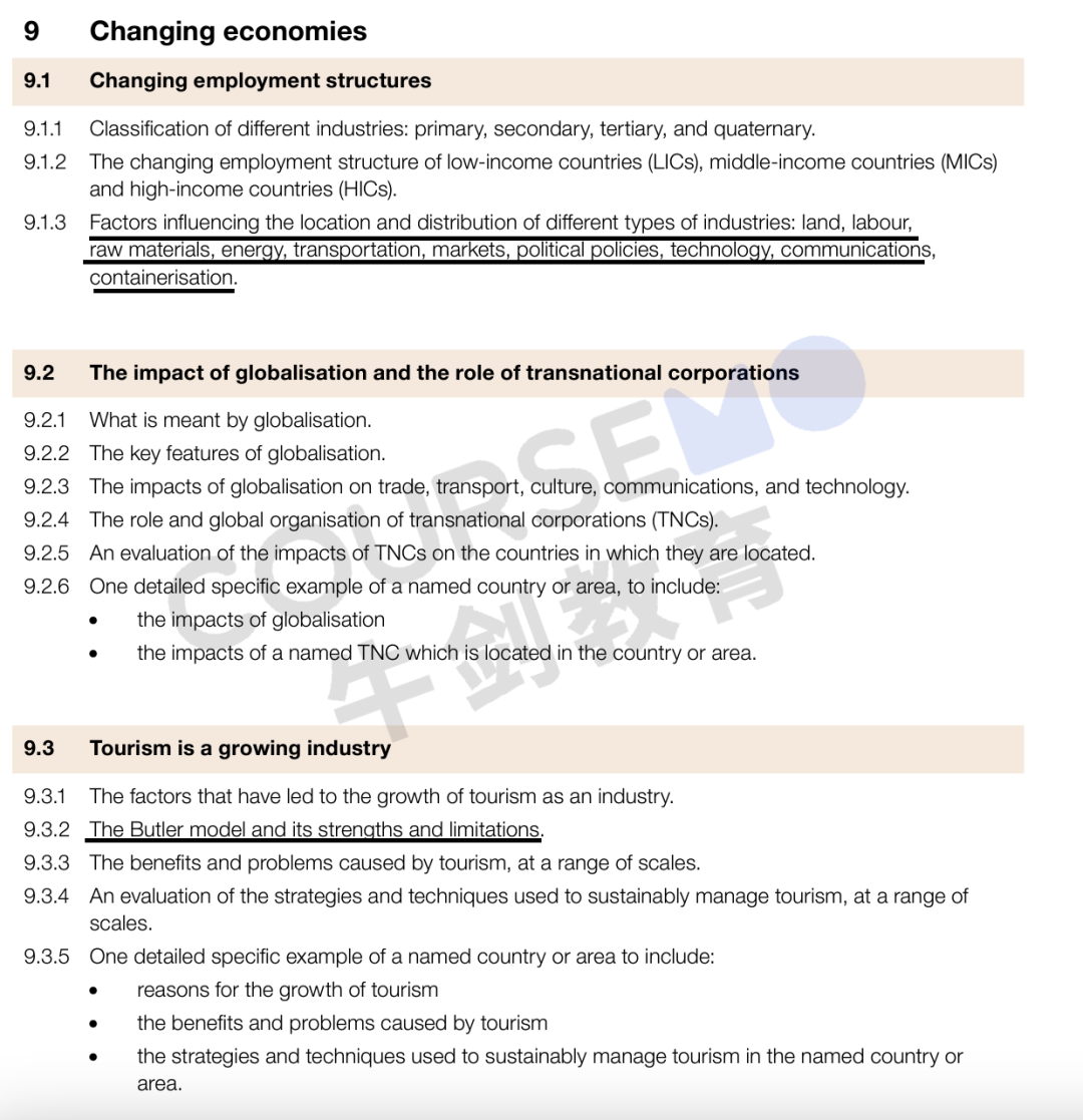 IGCSE 0460地理新考纲变化超详细分析！