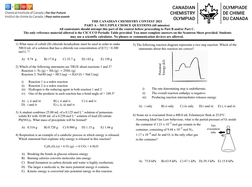 CCC/CCO加拿大化学竞赛如何备考？寒假培训课程预约中！