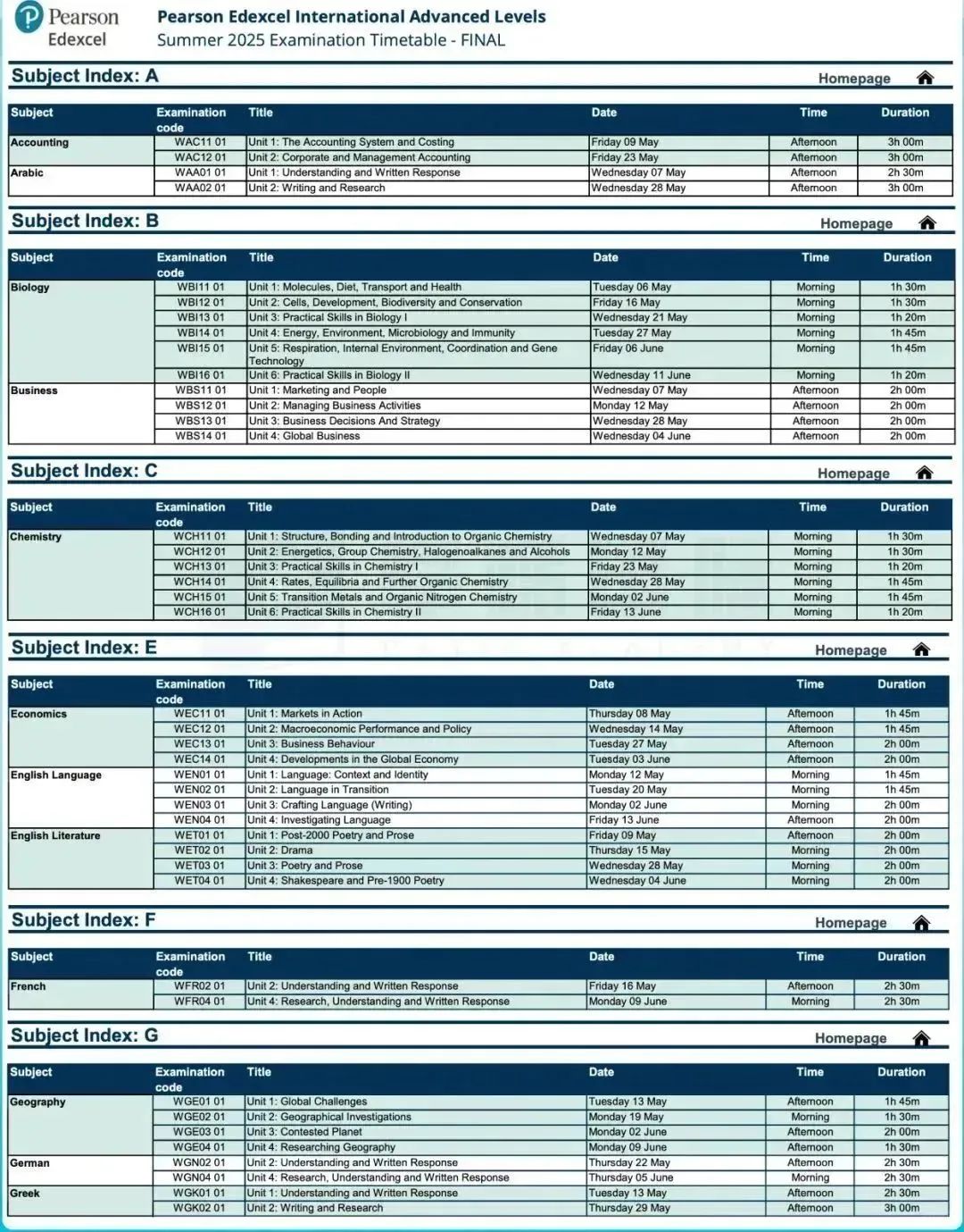 【五月大考】2025年Alevel/IGCSE课程三大考试局考试时间安排详解！
