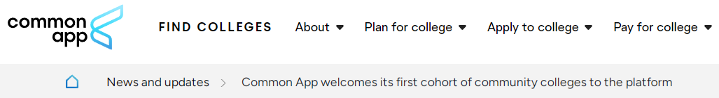 美本Common App新增首批社区大学申请选择又多了！