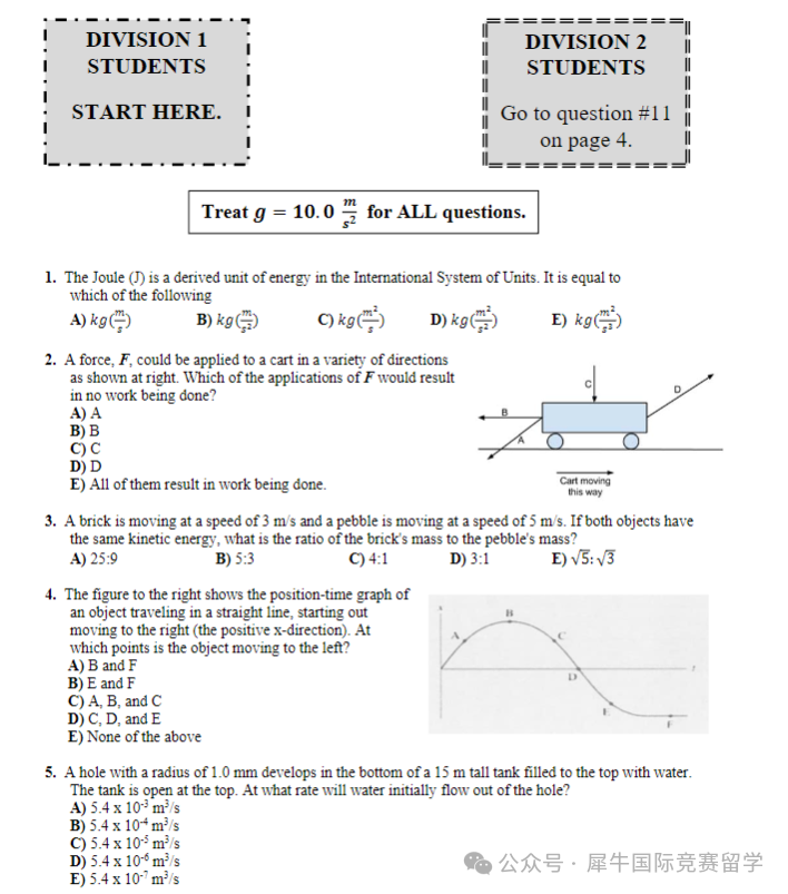 “Physics Bowl”物理碗竞赛考试时间/报名方式/评分细则一文详解！