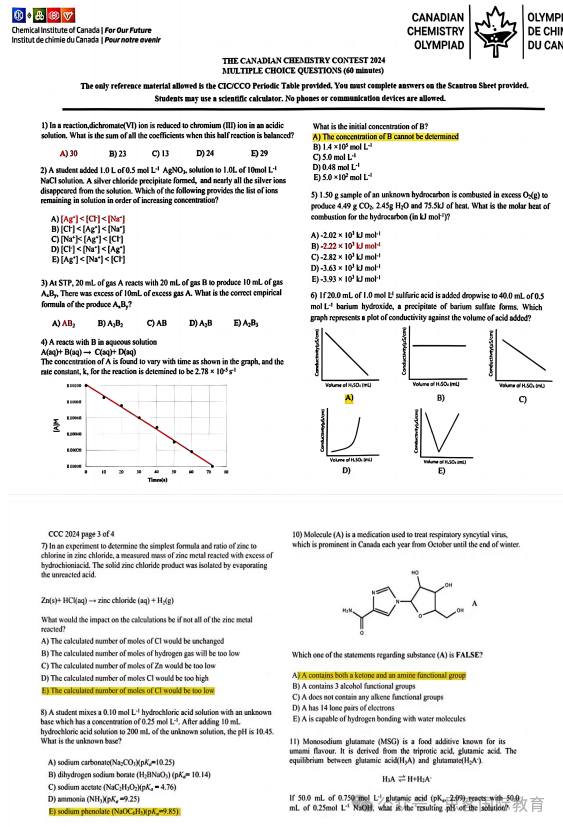 CCC化学竞赛冲奖攻略：含金量/考试重难点/奖项设置一文全掌握！