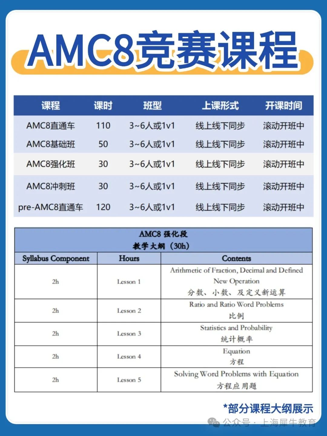 上海三公学校对AMC8有什么要求？附备考培训课程