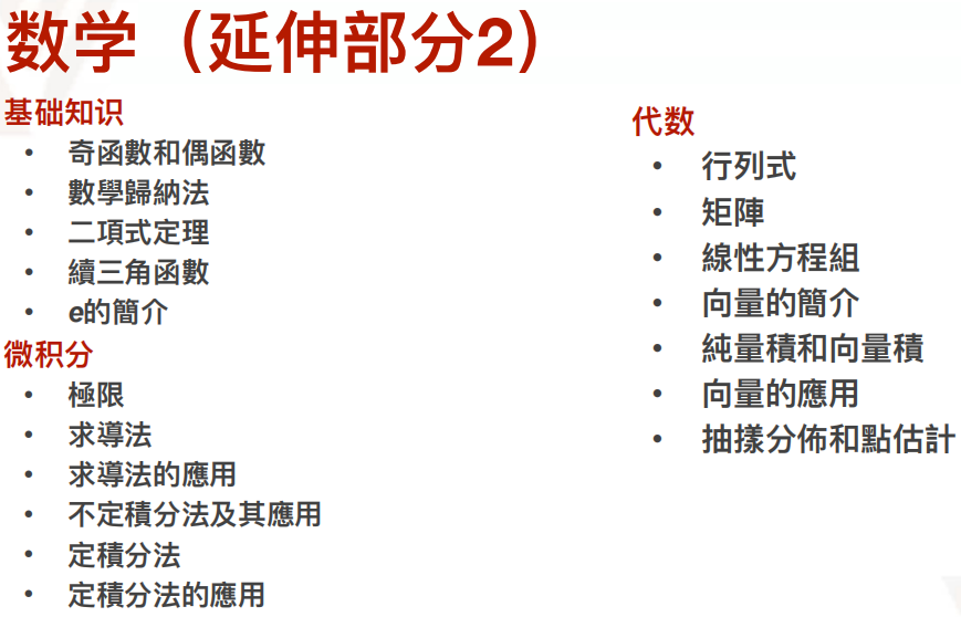 DSE 数学延伸M2适合哪些人选？有什么好处？附考纲