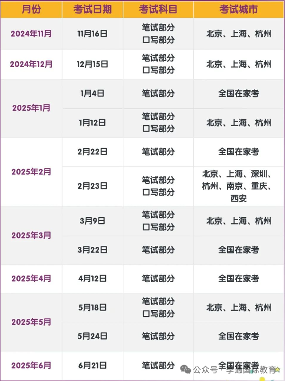 2025年小托福考试日历！最新报名时间、费用、网址及流程一文汇总！