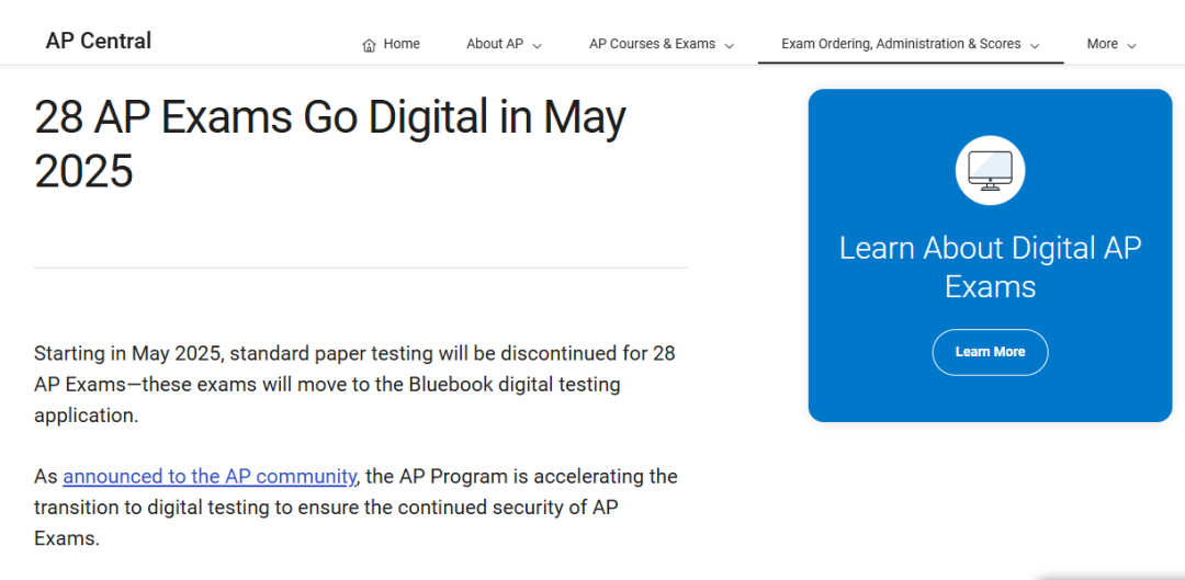 2025AP进入机考时代 考试时间、答题界面都了解了吗？