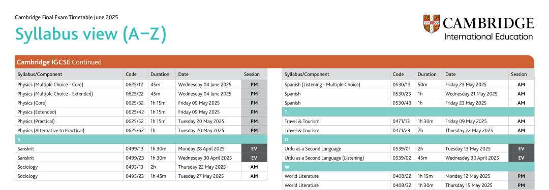 2025年IGCSE夏季大考时间/科目安排！附机构IGCSE数学/物理/化学/生物/经济冲刺备考课程