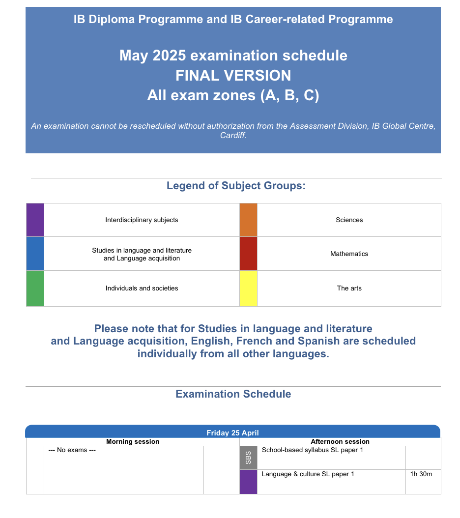 2025年IB五月大考具体时间安排！机构IB考前培训课程安排！