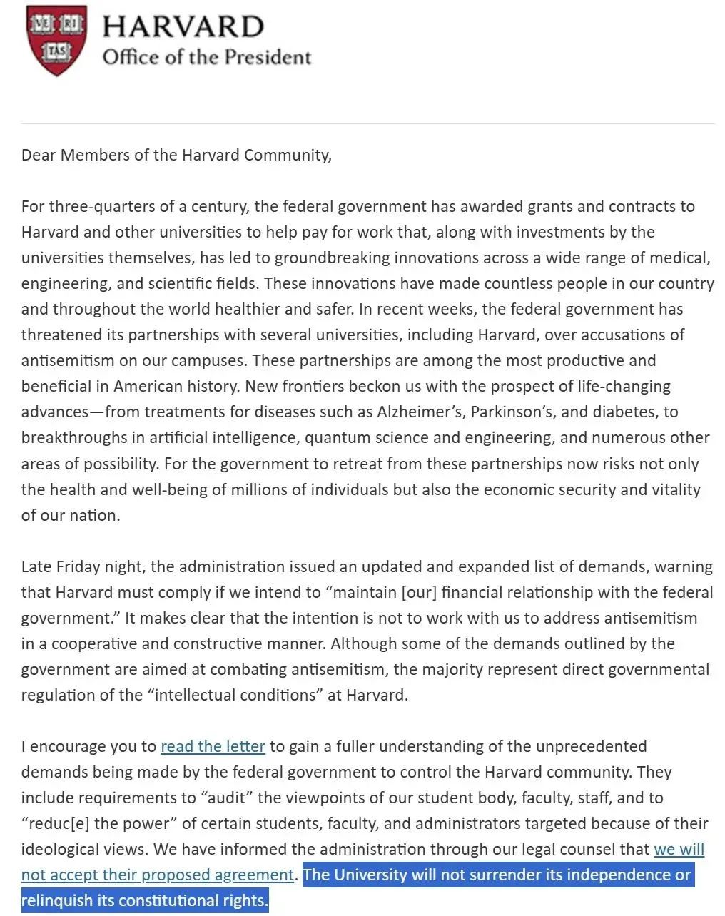 哈佛大学起诉特朗普政府！TOP30美国大学和特朗普正式宣战！