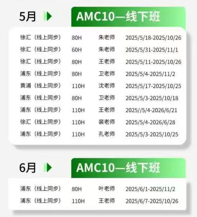 2025年AMC10报名及考试时间汇总！机构AMC10培训暑期班正式上线啦