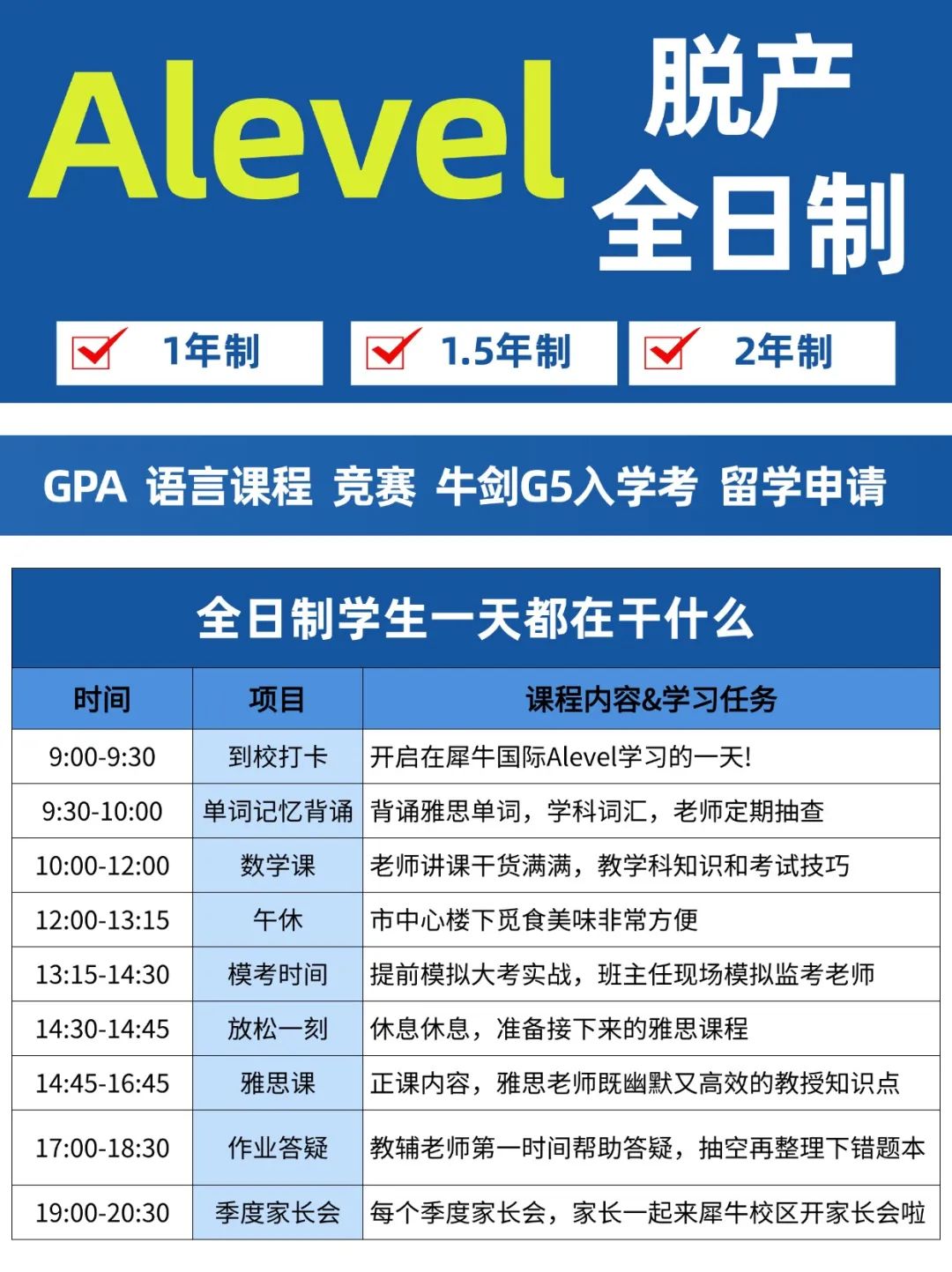 Alevel脱产1年制/1.5年制/2年制适合哪些学生？如何规划才能拿到牛剑G5 offer？