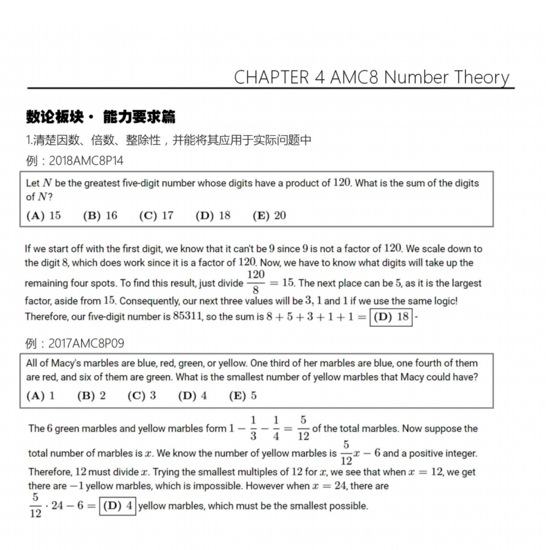 AMC8数学竞赛冲刺必背！四大模块200个AMC8核心公式定理，精准突破！
