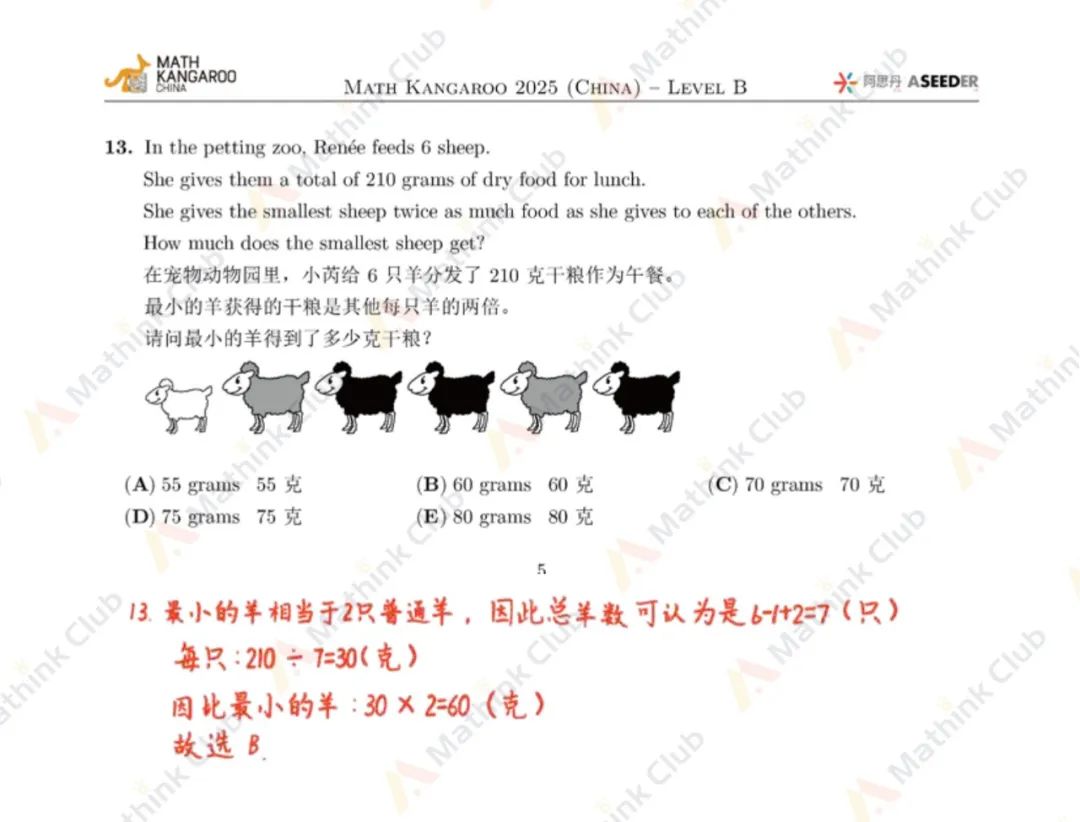 2025年Math Kangaroo袋鼠思维活动LevelB解析发布！