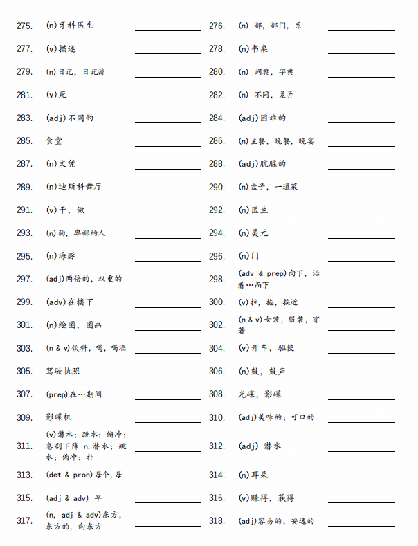 2025年KET考试核心词汇自测默写表！锁定KET考试重点词汇，考前必刷版！