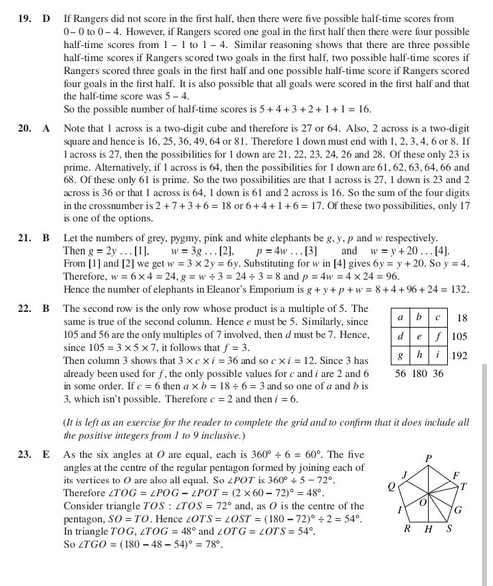 2025年英国少年数学挑战赛真题和答案出炉