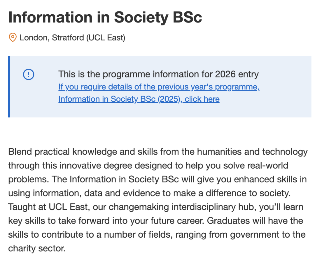 UCL本科专业推荐｜Information in Society BSc 社会信息学