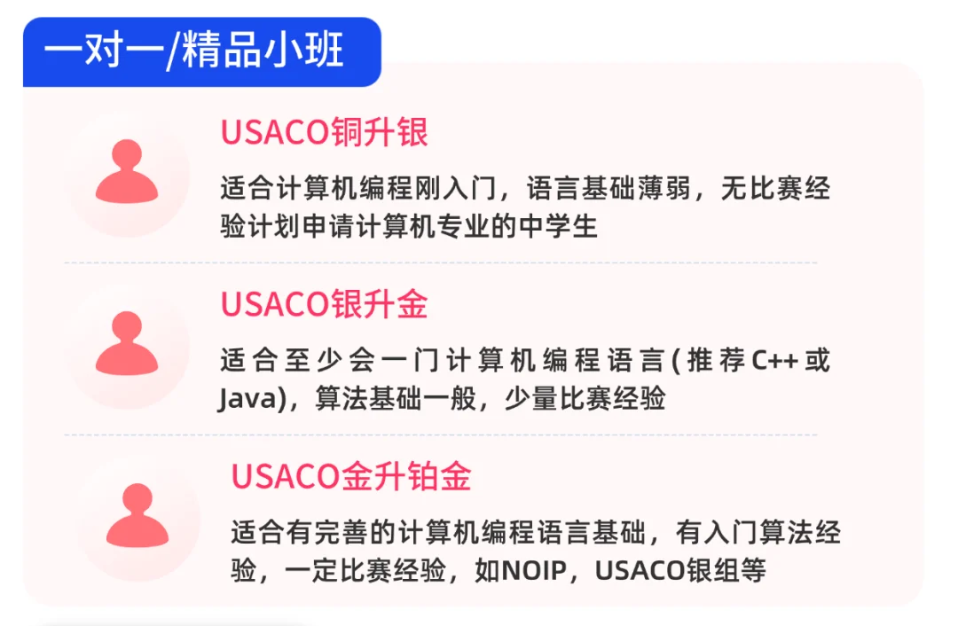 USACO竞赛培训课程（铜升银/银升金/金升铂金) 名师指导 助你一路晋级！