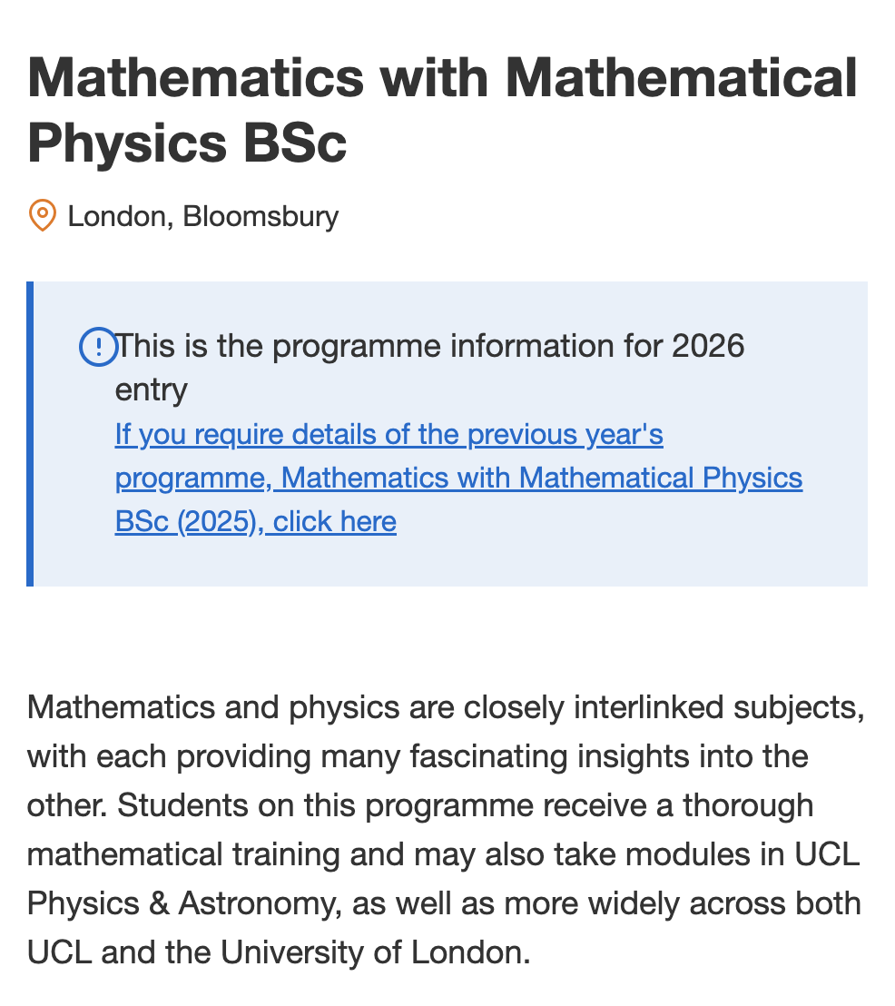 【UCL数理交叉学科】数学与数学物理 BSc：探索宇宙的终极密码