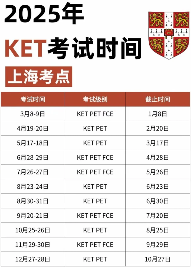 上海KET考试时间及报名方法详解！附KET真题下载