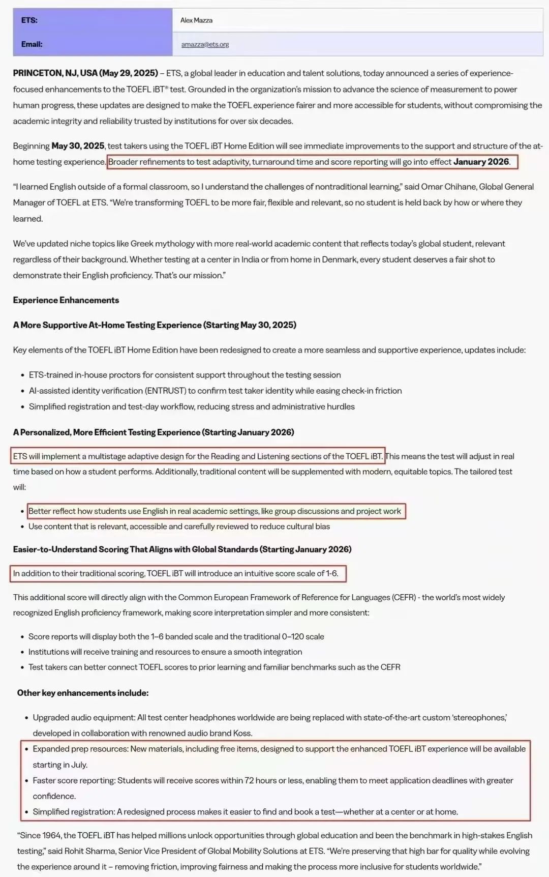 托福考试全面性改革！从2026年1月起生效