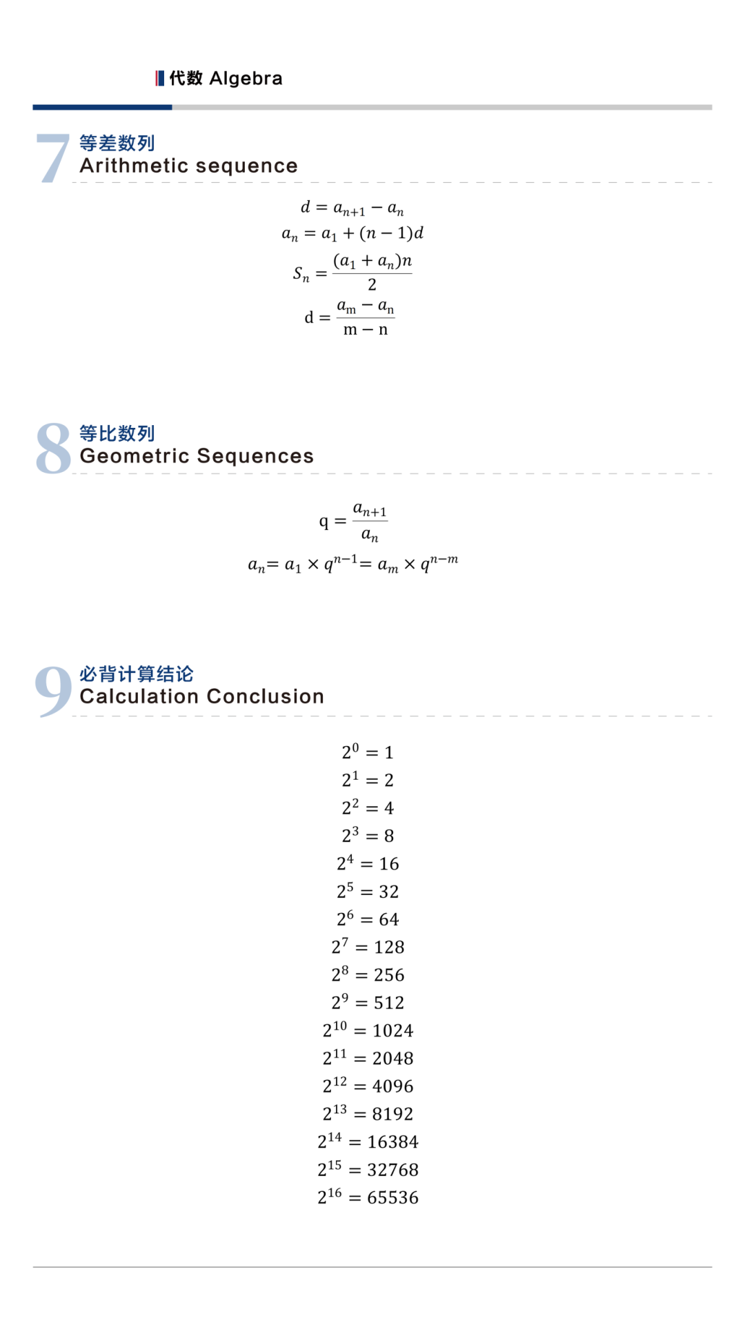 *AMC8公式表和结论表pdf可打印，包含代数、几何、概率、数论四大板块