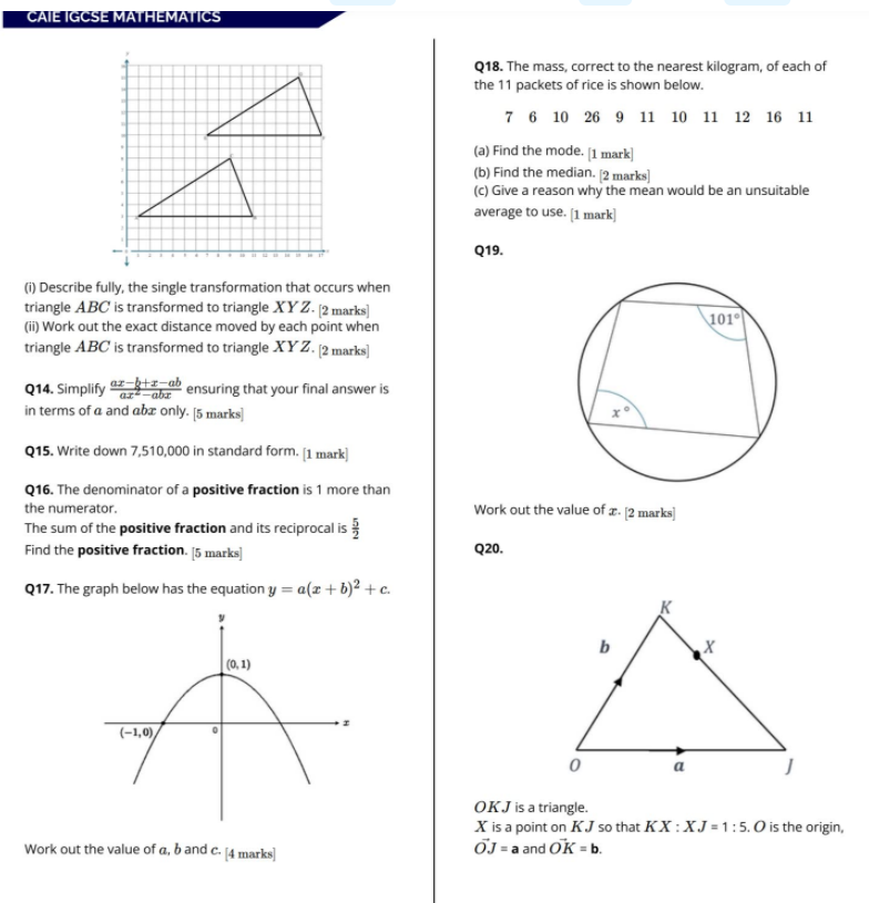IGCSE数学0580知识点总结、IGCSE数学0580资料分享！