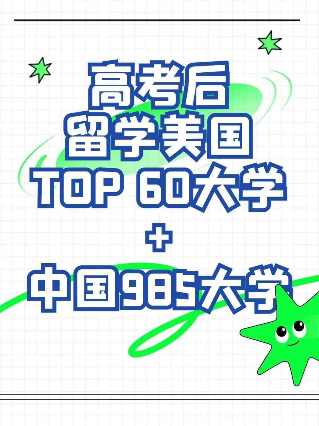 高考后留学美国TOP 60大学+中国985大学