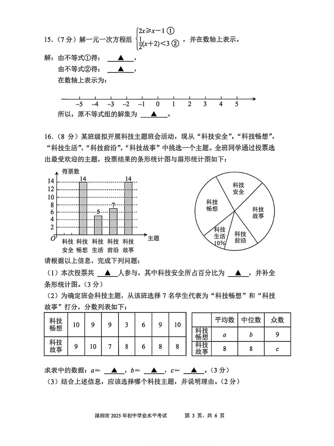 深圳2025中考数学详解！附解析+全科试卷
