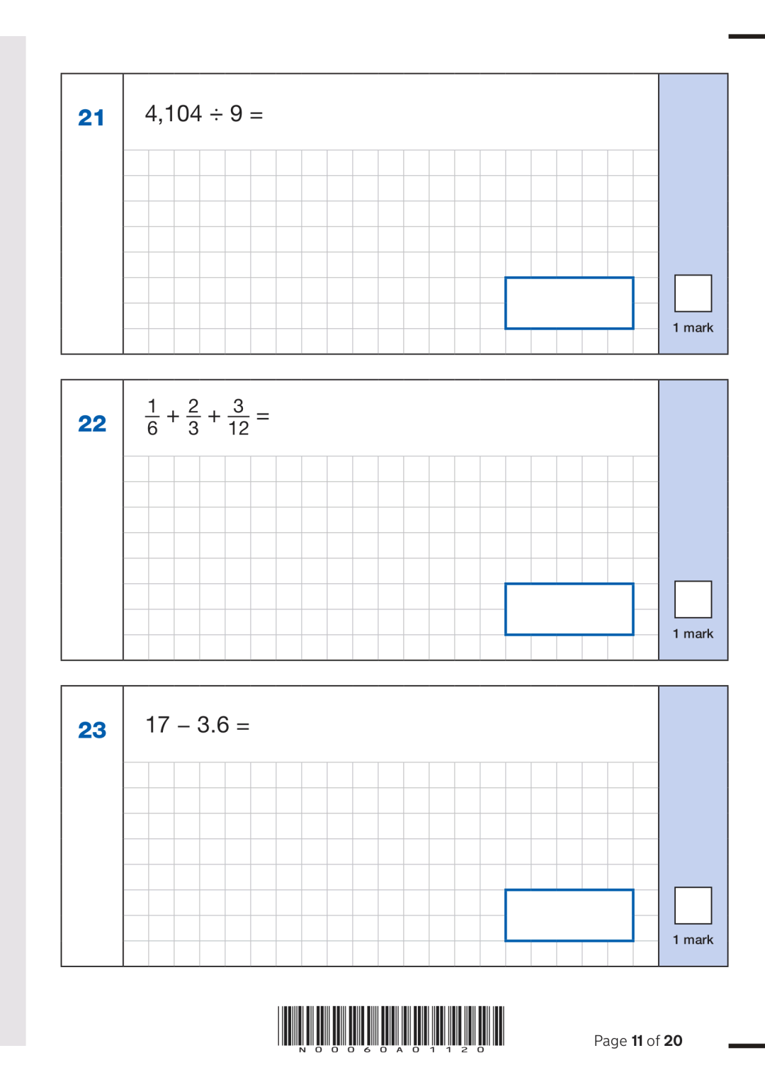 2025年英国小学毕业统考数学三套试卷解析