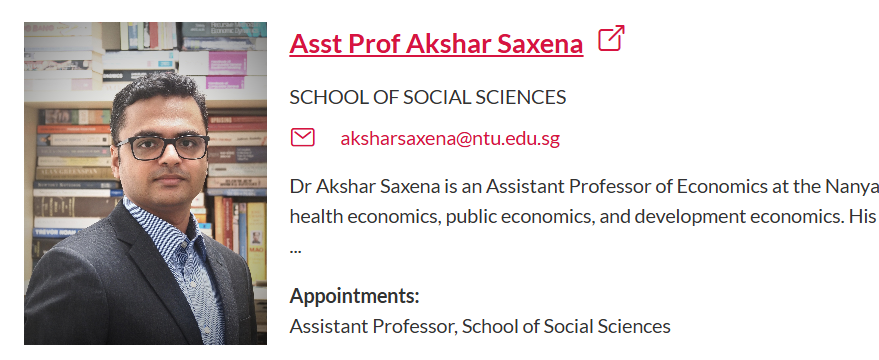 新加坡南洋理工大学全奖博士招生(Prof. Akshar Saxena)