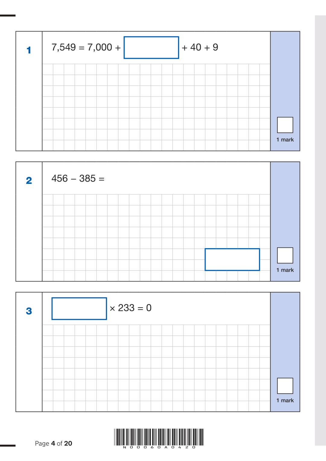 2025年英国小学毕业统考数学三套试卷解析