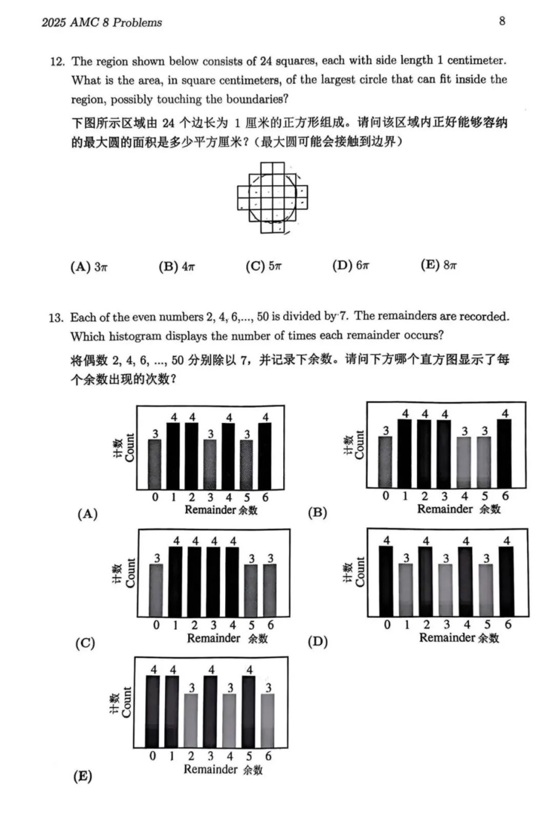 【考情分析】2025年AMC8数学竞赛考察了什么内容？近年真题设置都有哪些变化？