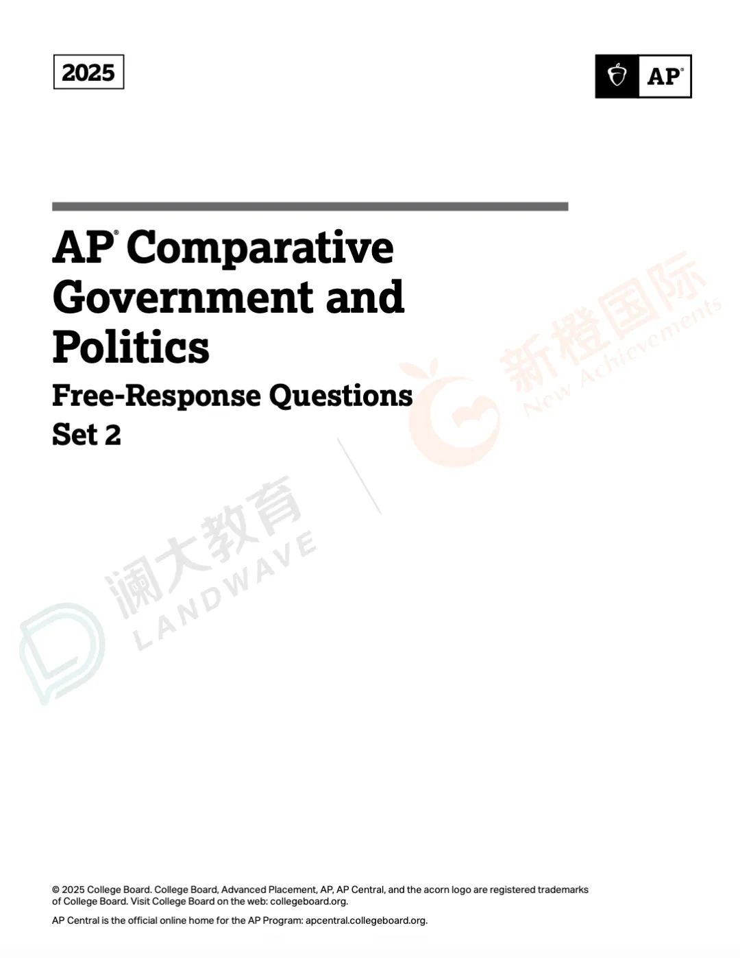 CB首发2025年【8门AP科目全球五分率】宏微观经济均上升2%
