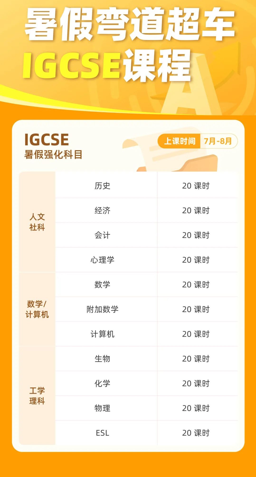 IGCSE暑假辅导班招生中！IGCSE数学、物理、生物、经济等都有！