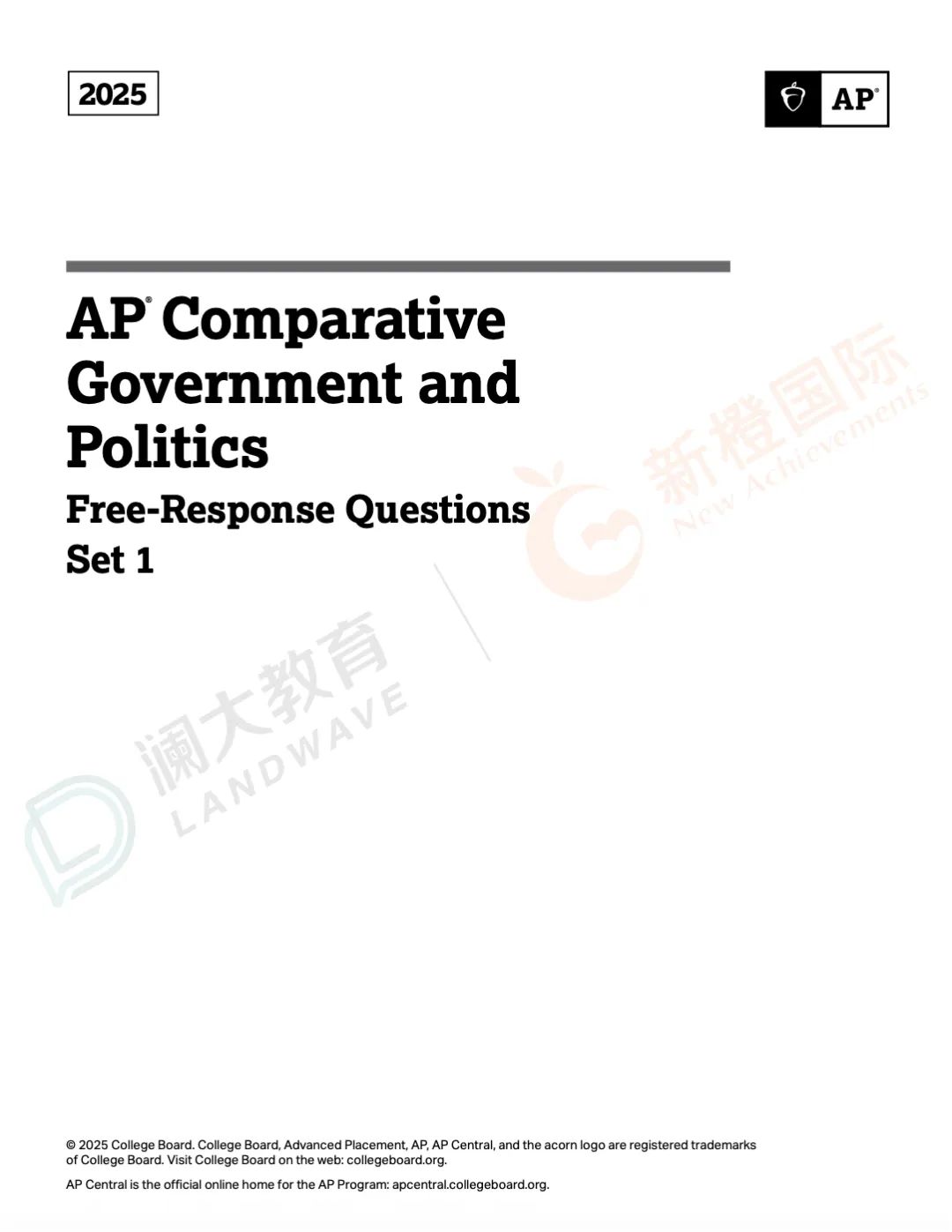 CB首发2025年【8门AP科目全球五分率】宏微观经济均上升2%