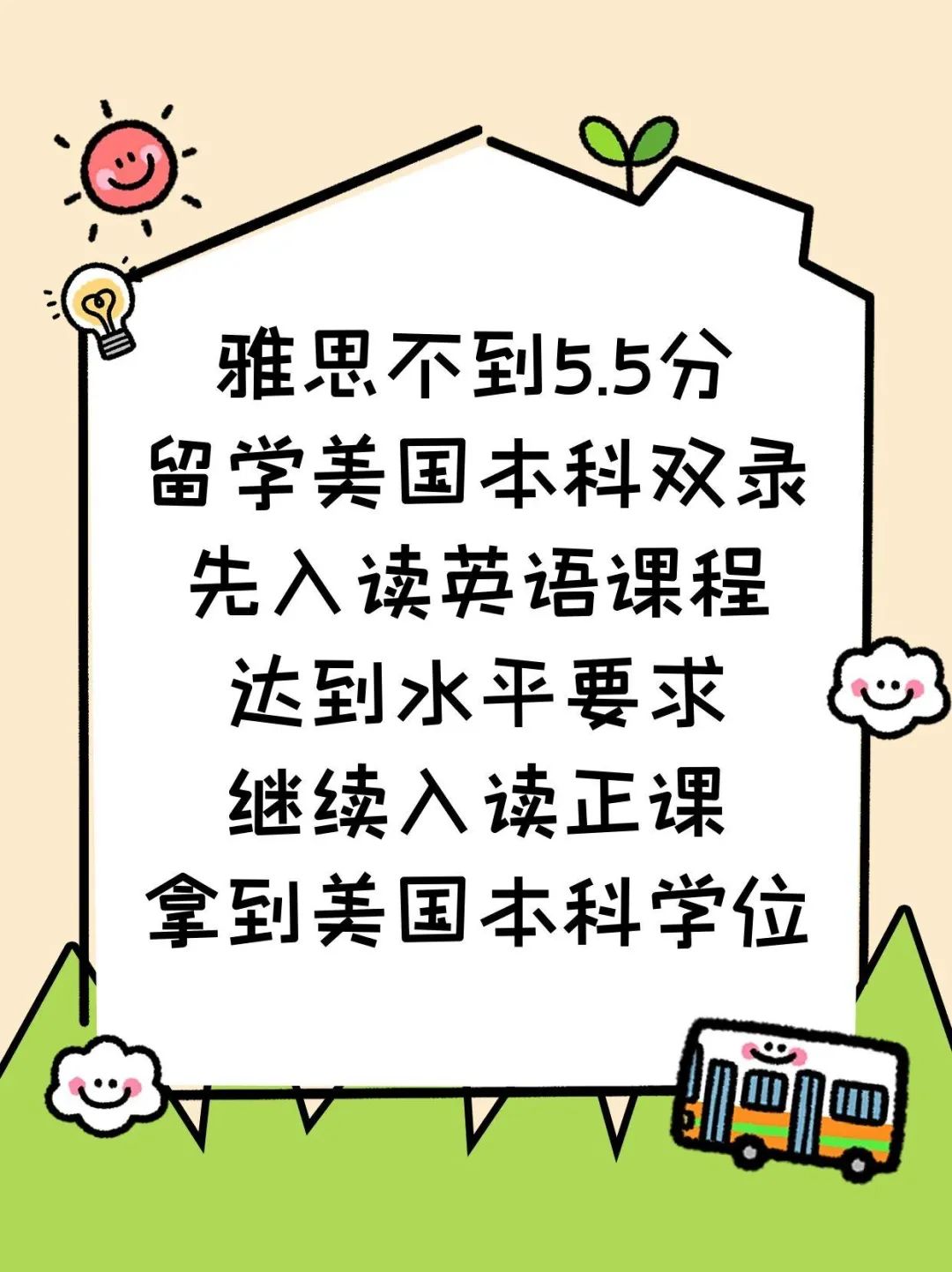 雅思不到5.5分留学美国大学本科
