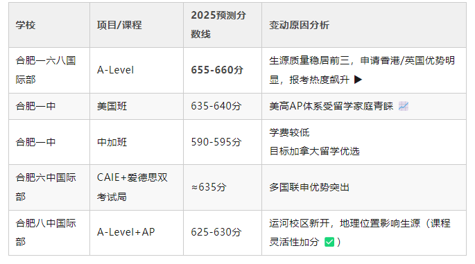 2025年【合肥公办国际班】分数线预测与报考指南